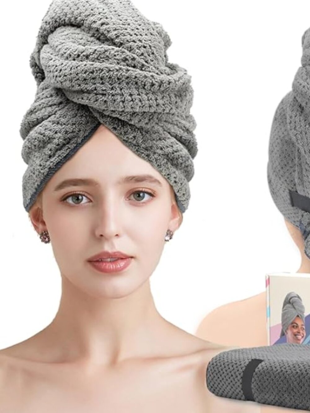 *Large Microfibre Hair Towel Wrap for Women Long Thick Curly Hair, 43"×27"